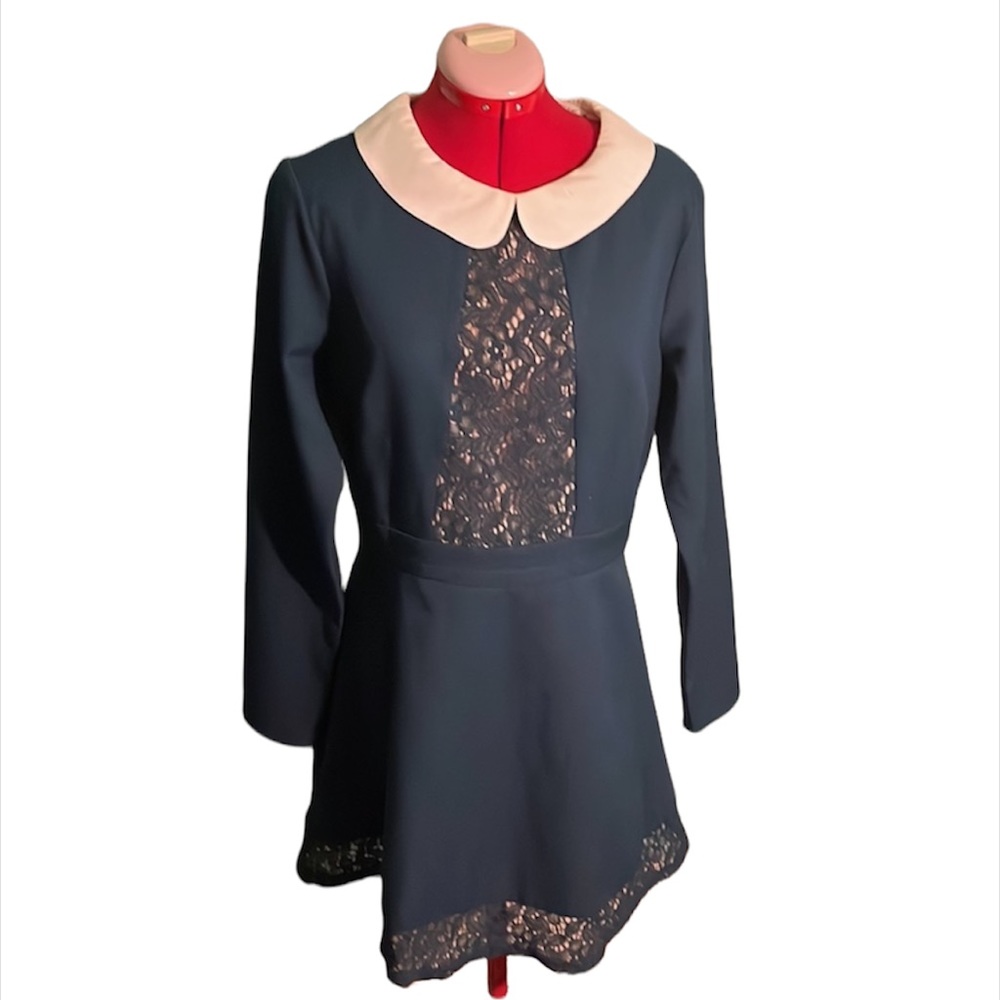 Gorgeous teal lace holiday dress size large retro vintage look from ModCloth
